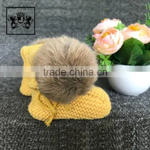 New Arrival Wholesale China Soft Sole Baby Handmade Kinitted Shoes Kids Winter Booties For Sale thumbnail-6
