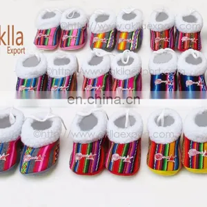 Peruvian Handmade Shoes for Baby of Aguayo Fabric thumbnail-1