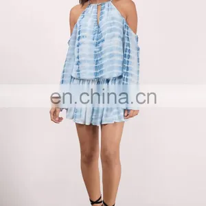 Magical Grass Apparel Rayon Light Blue Tie Dye Dress Summer thumbnail-4