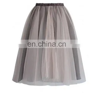 Mesh Tulle Skirt in Taupe thumbnail-1