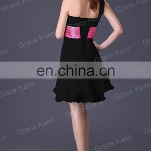 Grace Karin Chiffon One Shoulder Knee Length Bridesmaid Dresses CL4095 thumbnail-2