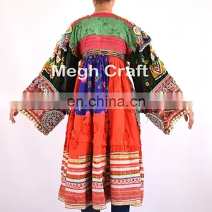 Vintage Afghani Kuchi Dress - Tribal Beaded With Coin Tassels Dress - Kuchi Indian Traditional Balochi Dress thumbnail-4
