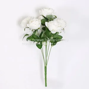 Wholesale Artificial Flower Bouquet 7 Heads Silk Rose thumbnail-2