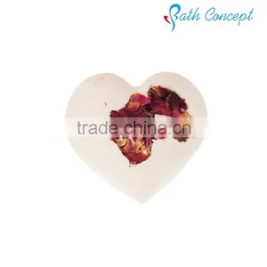 Natural Heart Shape Bath Fizzer Bath Bomb With Dry Flower Supplier's Choice thumbnail-1