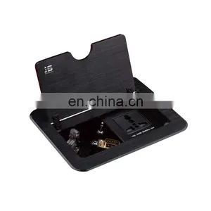 Office Hidden Aluminium in Desk Outlet Table Mount Socket thumbnail-1