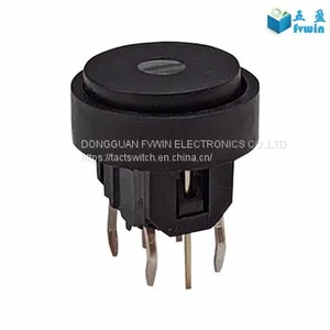 12mm White LED Cap CIRCLE 12V 50mA Momentary Tact Push Button Switch thumbnail-1