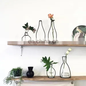 Retro Iron Line Table Flowers Vases Nordic Decoration Home Metal Plant Holder Nordic Styles Flower Vase Home Decor thumbnail-5