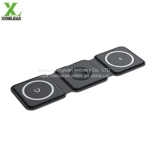 3in1 15W Foldable Fast Recharge Magnetic Wireless Duo Charger For IPhone & Smart Watch thumbnail-3