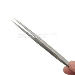 Stainless Steel Precision Sandblasting Tweezers Extremely Fine Pointed Straight Elbow IC Chip Electronic Super Hard Tweezers Clamp SS-11 Tweezers thumbnail-2
