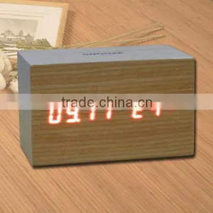 LED Wooden Table Clock With Touch Function for Snooze thumbnail-1