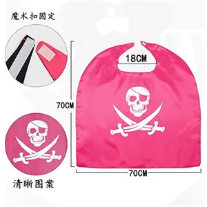 Children's Halloween Pirate Cape Party Costume Superhero Outfits Costumes for Kids Birthday Holiday Party Dress up thumbnail-4