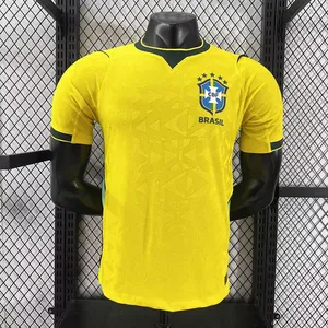 2627 USA-Canada-Mexico World Cup Brazil Home Jersey Yellow Player Version Short-Sleeve Soccer Shirt thumbnail-1