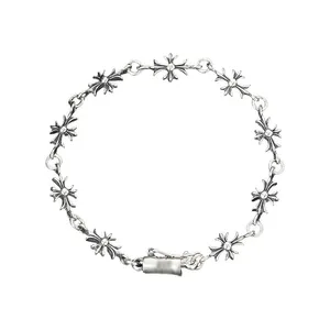 Punk Chain With Cross Necklace For Man Woman Hiphop Crosses Trend Jewelry Premium Clavicle Chain Gothic Bracelet Y2K Accessories thumbnail-2