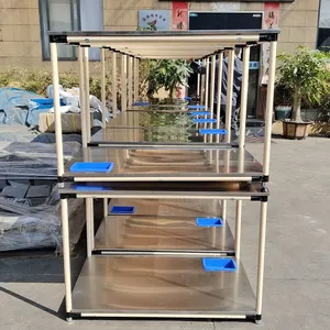 Lean Tube Turnover Cart, Flexible Assembly Line Side Trolley for Small Parts Transfer in Electronic Workshops thumbnail-1