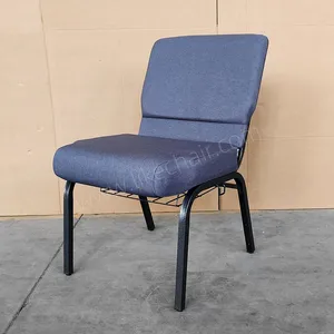Ergonomic High Quality Steel Frame Comfortable Padded Commercial Modern Church Chair thumbnail-2