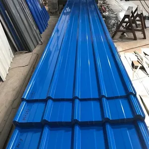 In Stock Color Coated Corrugated Metal Roof Sheet PPGI Corrugated Panel Green Red Corrugated Roof Tile thumbnail-1