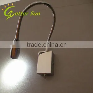 3W Chrome Color With Switch Small LED Wall Light for Bed Reading thumbnail-3