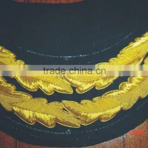 Hand Machine Embroidery Bullion Wire Cap Visor Blazer Badges thumbnail-1