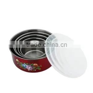 Factory Indan Kitcheware Colorful Stainless Steel Food Containers Set With Lid thumbnail-4