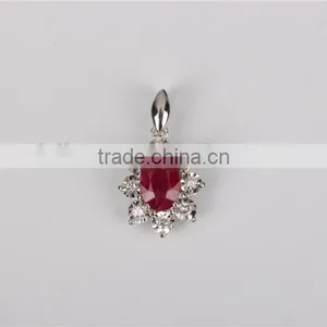 925 Sterling Silver Green Stone Jewelry Pendant Necklace thumbnail-2