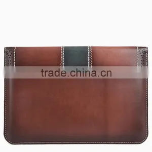 Vintage Style Brush-Off Leather Contrast Stitching Tablet Case With Hollow Out Design For IPad Mini3/Air2 OEM/ODM thumbnail-3