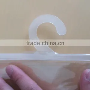 Top Grade Clear PVC Plastic Hanger Hook Bag With Snap Button thumbnail-2