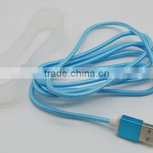 Nylon Braid Reversible Micro USB Cable 5pin Metal Cable USB 2.0 Charger Cable for Samsung thumbnail-1