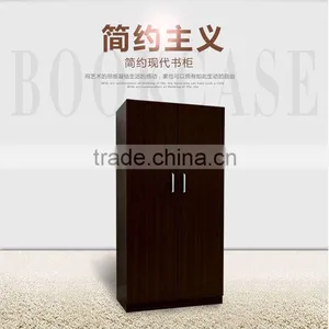 Bedroom Wardrobe Designs With Two Doors Panel Wooden Materials thumbnail-1
