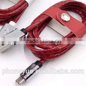 High Quality Colorful Metal Leather Usb Cable With Retail Package thumbnail-1
