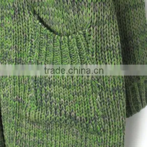 Deep V-neck Knitting Long Coat Lady Long Sleeve Pocket Casual Sweater Cardigan thumbnail-3