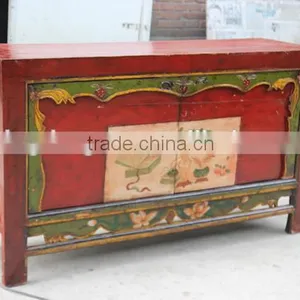 Chinese Antique Furniture/Mongolia Reproduction Cabinet/hand-painting Cabinet thumbnail-3