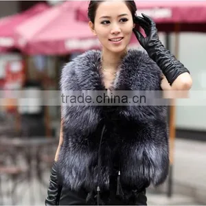 2016 Autumn and Winter Women Faux Fox Fur Vest thumbnail-1