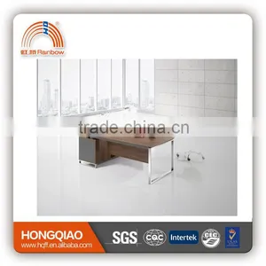 DT-14 High End Stainless Steel Base Office Table Modern Design MDF Executive Table thumbnail-1