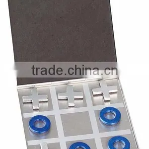 Magnetic TIC-TAC-TOE Chess Game in Aluminum thumbnail-1