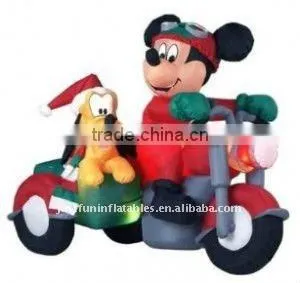 2012 Hot Sale Mini Inflatable Christmas Mickey Mouse on Motorcycle thumbnail-1