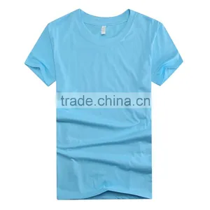 2016 Guangzhou LuoQi 160g Polyester Cotton O-neck Short Sleeve Print Cheap Promotion Custom Blank t Shirt thumbnail-3