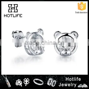 2015 Best Selling Wholesale Fashion Jewelry Austrian Crystal Bear Earring for Women thumbnail-1