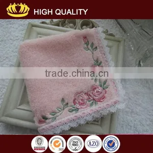 100%cotton Velvet Embroidered Bud Silk Border Towel thumbnail-1