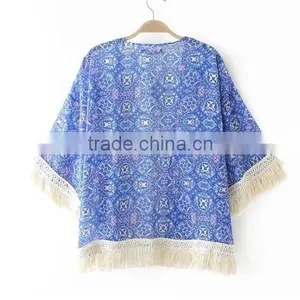 Latest Designer Elegant Tunics Kaftan With Fringes Beach Poncho thumbnail-2
