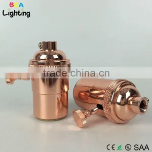 E27 E26 Vintage Brass Pendant Lighting Socket With Switch thumbnail-3