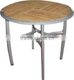 Aluminum Frame Powder Coated Outdoor Furniture Sling Table With Teak thumbnail-4