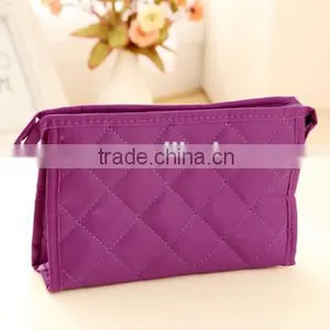 Good Quality Quilted Microfiber and Satin Fashion Travel Cosmetic Bag thumbnail-3