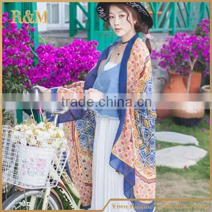 Tassels Design Digital Print Polyester Scarf China Wholesale thumbnail-5