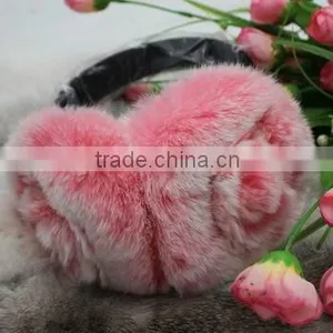 Wholesale Price Rex Rabbit Fur Earmuff for Women/winter Fur Earmuff thumbnail-4