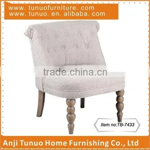 Wood Children Chair With Upholstery,Patchwork Back&seat With Buttons,Gourd Shape Legs,TB-7433 thumbnail-2