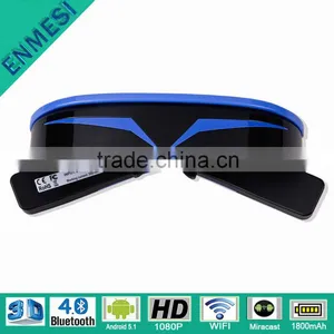 Smart 2016 Intelligent Bluetooth HD Android Glasses 1080p Virtual Screen Video Goggles thumbnail-1