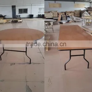 Outdoor Round Wooden Folding Table thumbnail-1