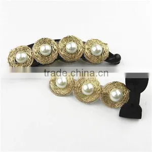 Custom Made Happy Pearl Flower Hair Barrette thumbnail-1