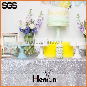 Wholesale Custom White Table Clothes Wedding Sequin thumbnail-2