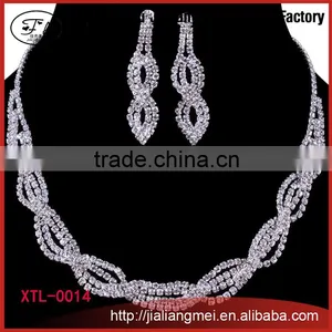 Twining Rhinestone High-grade Small Jewelry Sets Necklace + Earrings thumbnail-1